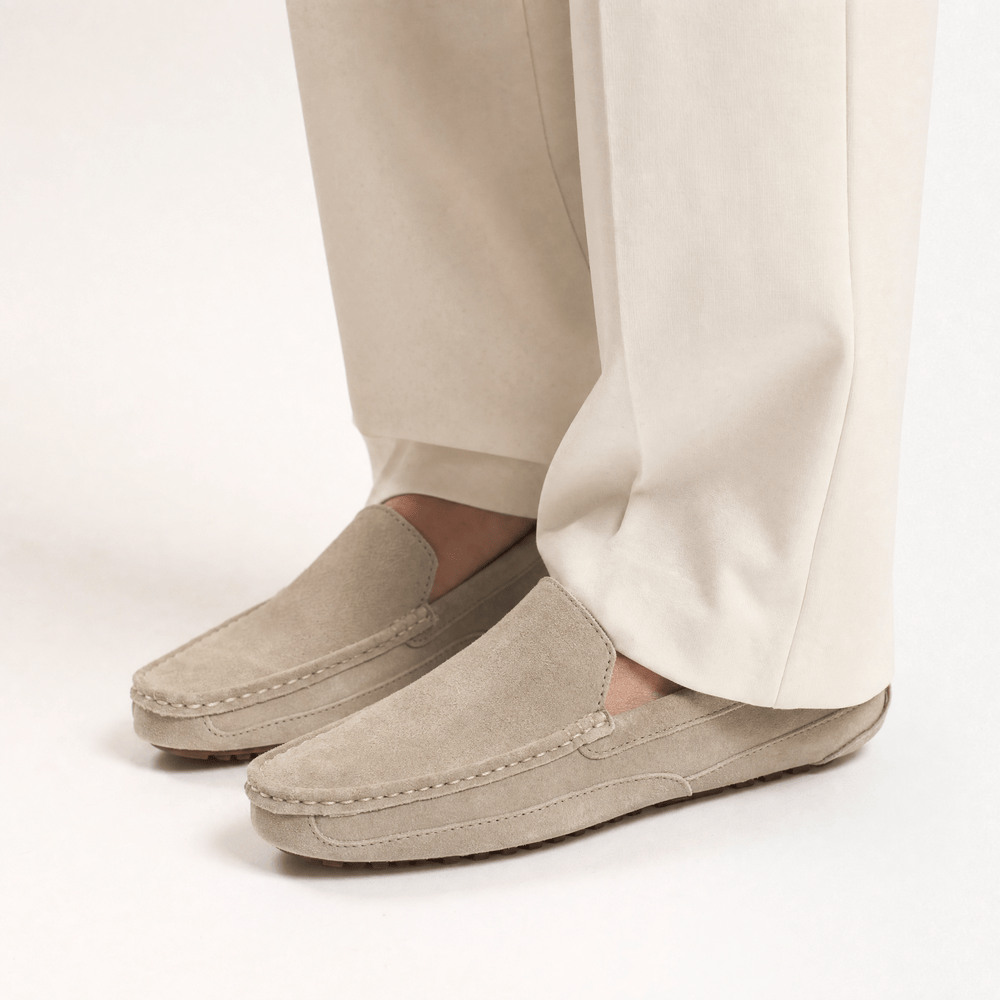 Gentry Morris Brown Driving Suede Loafers Stitched
