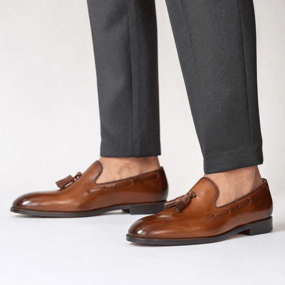 Gentry Morris Brown Patent Tassel Loafers