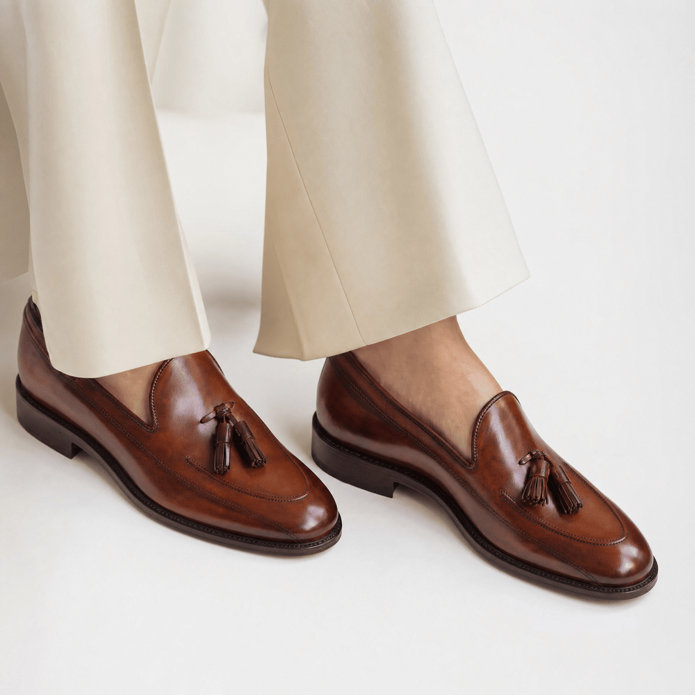 Gentry Morris Brown Patent Tassel Loafers