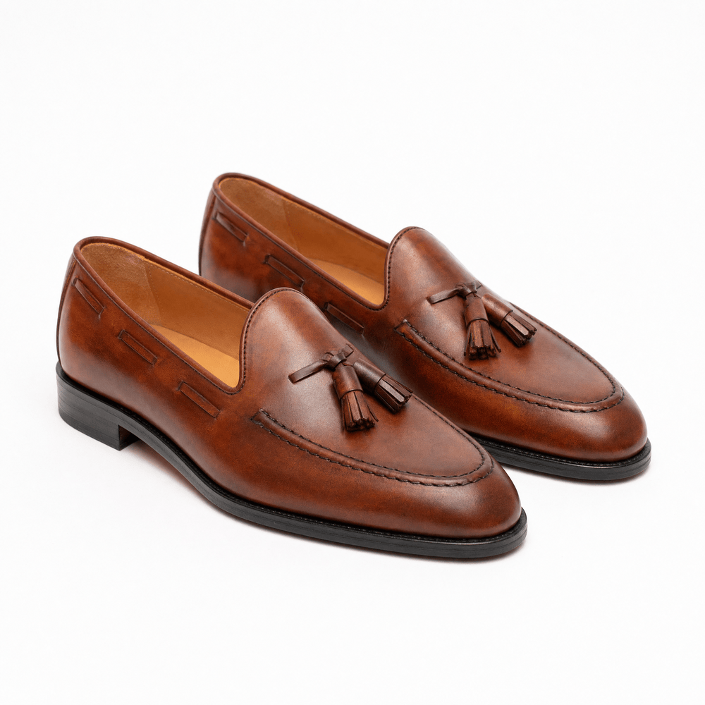 Gentry Morris Brown Patent Tassel Loafers