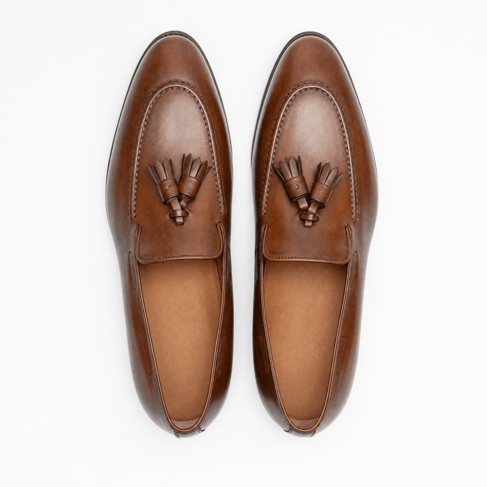 Gentry Morris Brown Patent Tassel Loafers