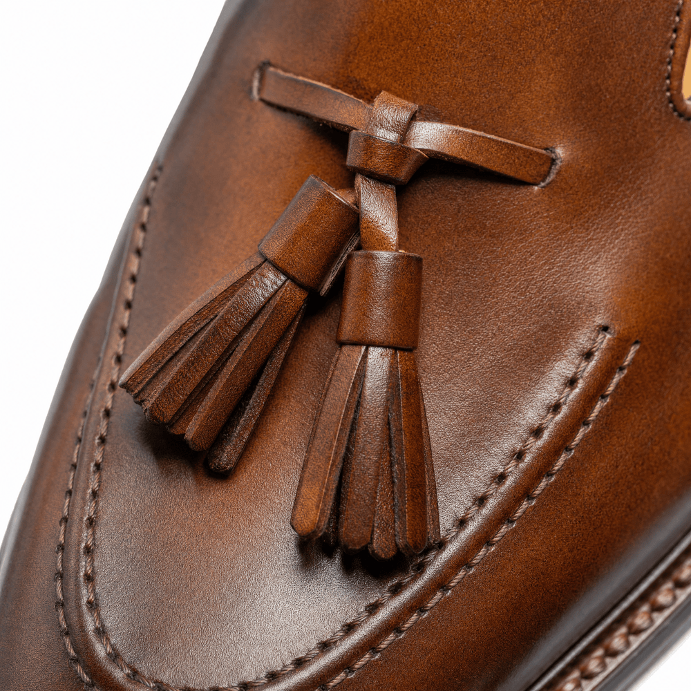 Gentry Morris Brown Patent Tassel Loafers