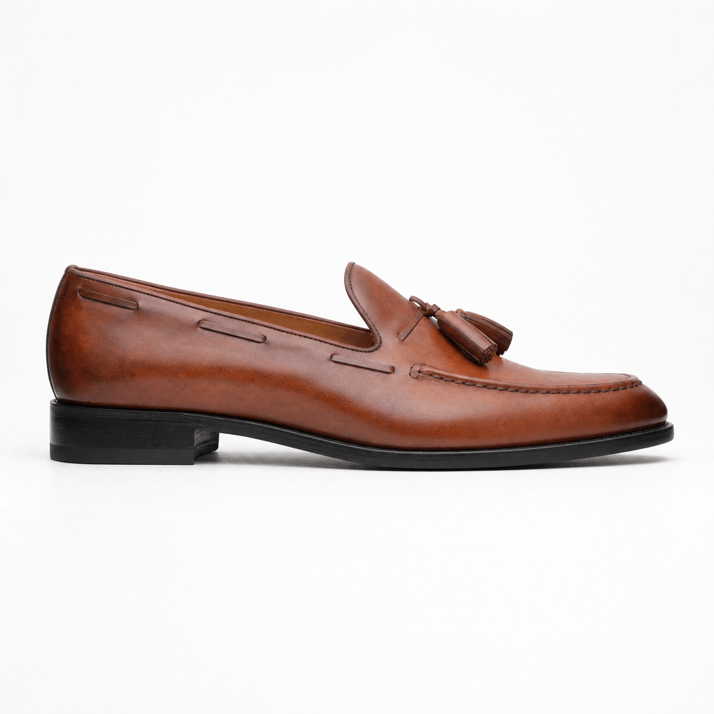 Gentry Morris Brown Patent Tassel Loafers