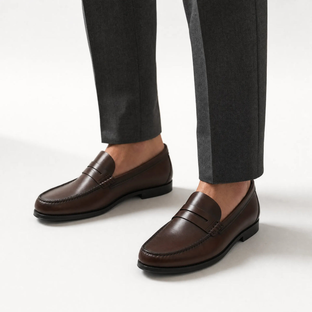 Gentry Morris Brown Penny Loafers Leather Look