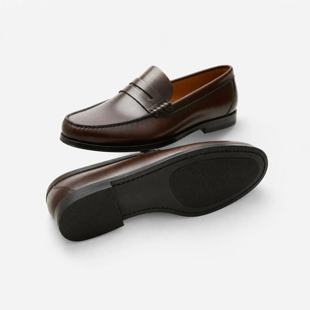 Gentry Morris Brown Penny Loafers Leather Look