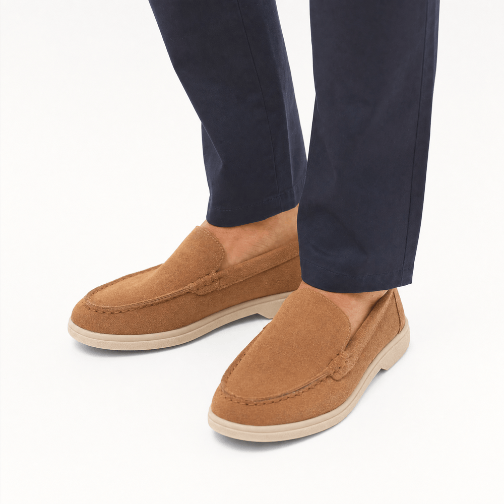 Gentry Morris Brown Slip On Loafers Stitched
