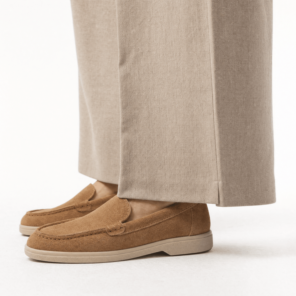 Gentry Morris Brown Slip On Loafers Stitched