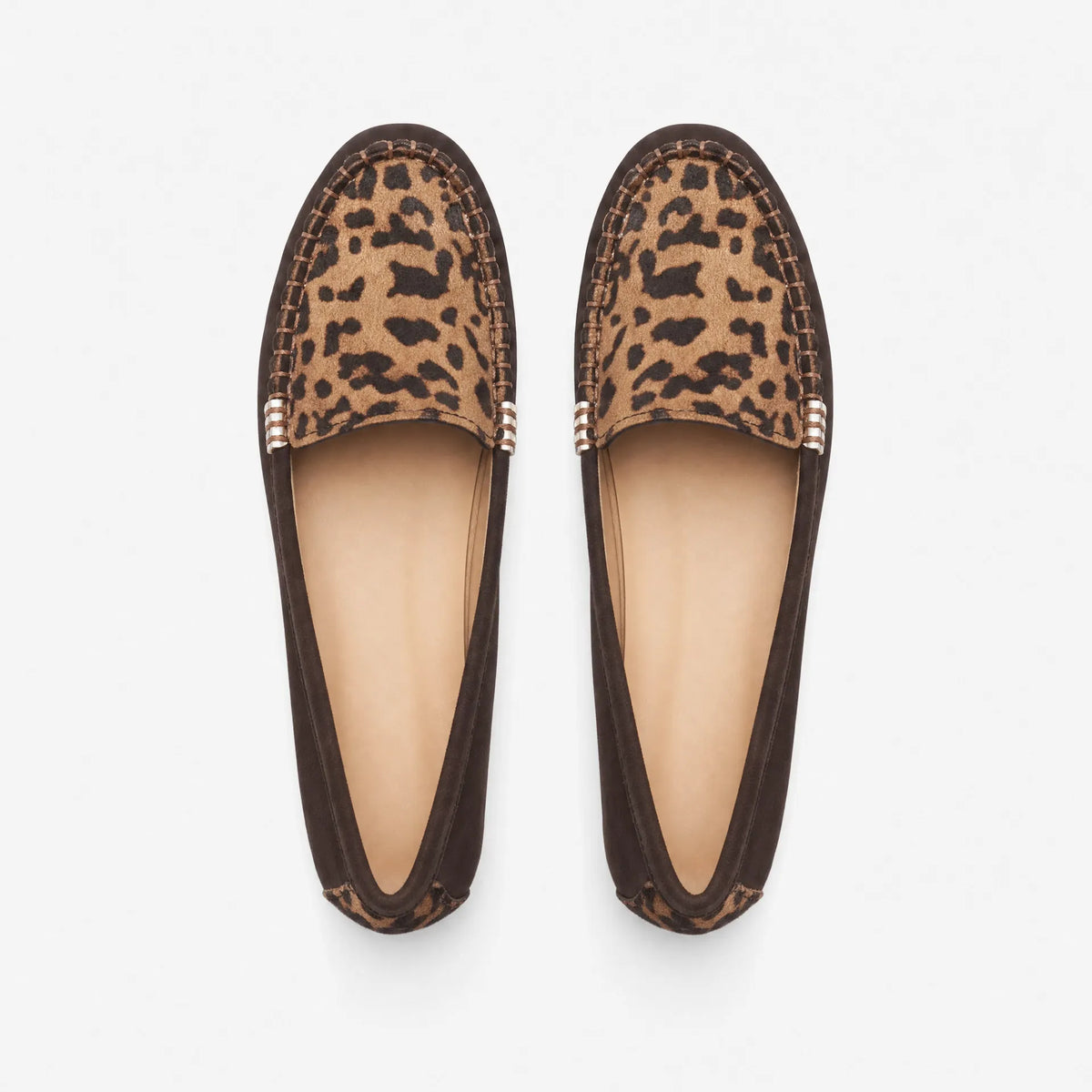 Gentry Morris Brown Suede Leopard Saddle Loafers