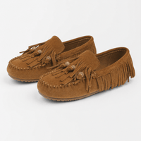 Gentry Morris Brown Suede Loafers Fringe Detail