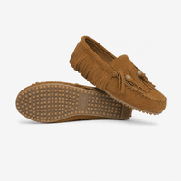Gentry Morris Brown Suede Loafers Fringe Detail