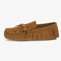 Gentry Morris Brown Suede Loafers Fringe Detail