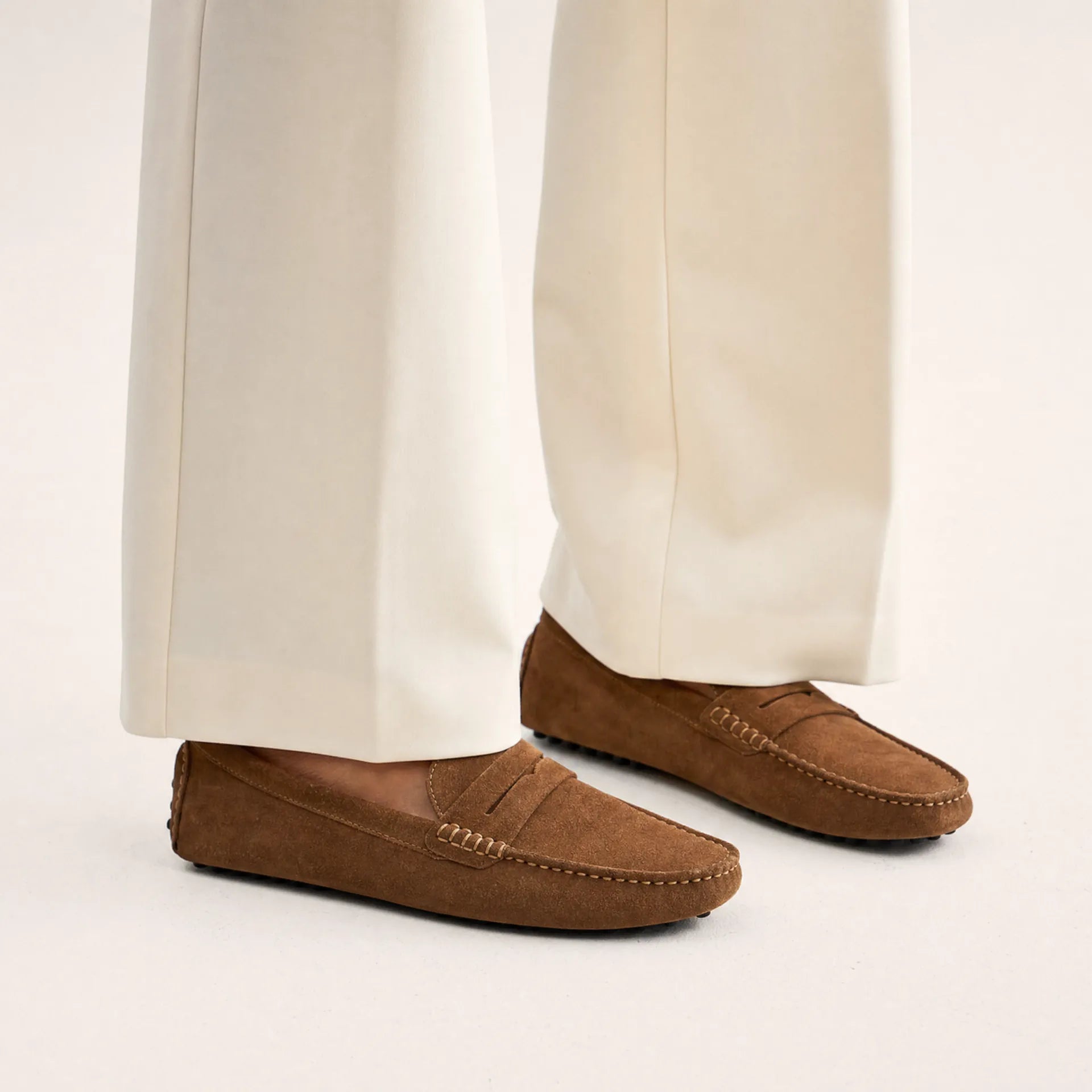 Gentry Morris Brown Suede Mens Loafers Smart