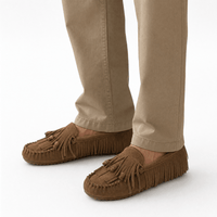 Gentry Morris Brown Suede Tassel Loafers Fringe