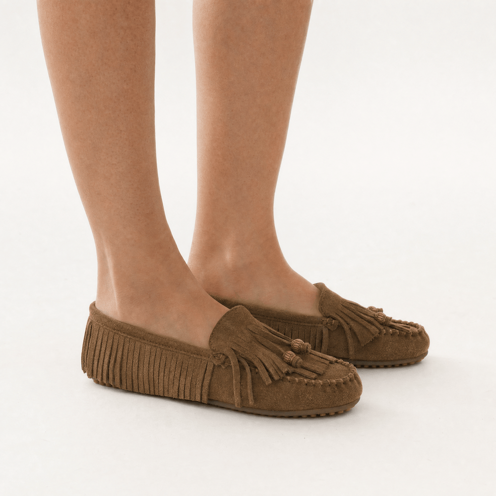 Gentry Morris Brown Suede Tassel Loafers Fringe
