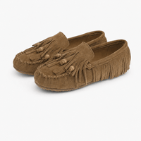 Gentry Morris Brown Suede Tassel Loafers Fringe