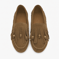 Gentry Morris Brown Suede Tassel Loafers Fringe