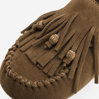 Gentry Morris Brown Suede Tassel Loafers Fringe