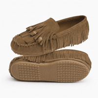 Gentry Morris Brown Suede Tassel Loafers Fringe