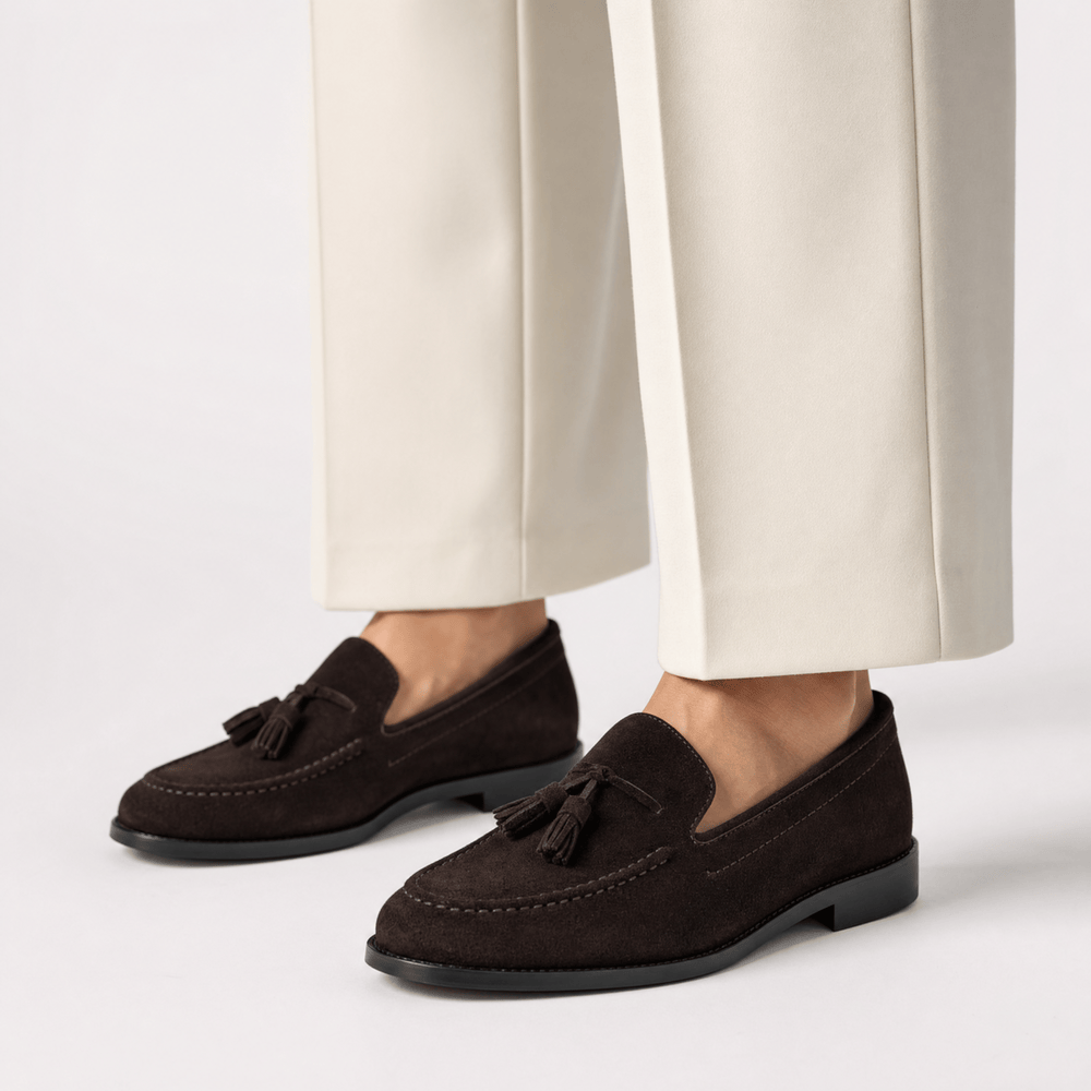 Gentry Morris Brown Tassel Loafers Block Heel
