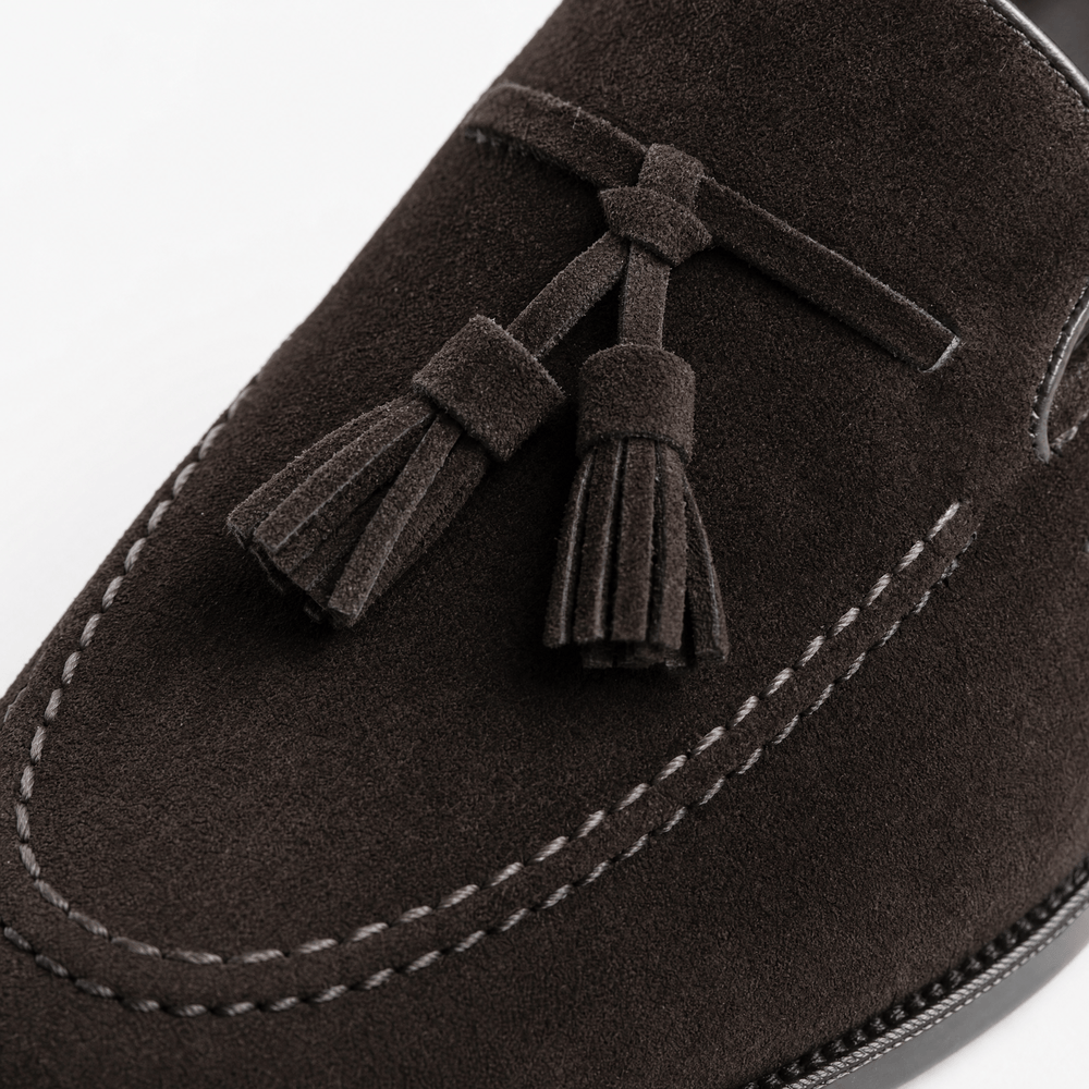 Gentry Morris Brown Tassel Loafers Block Heel