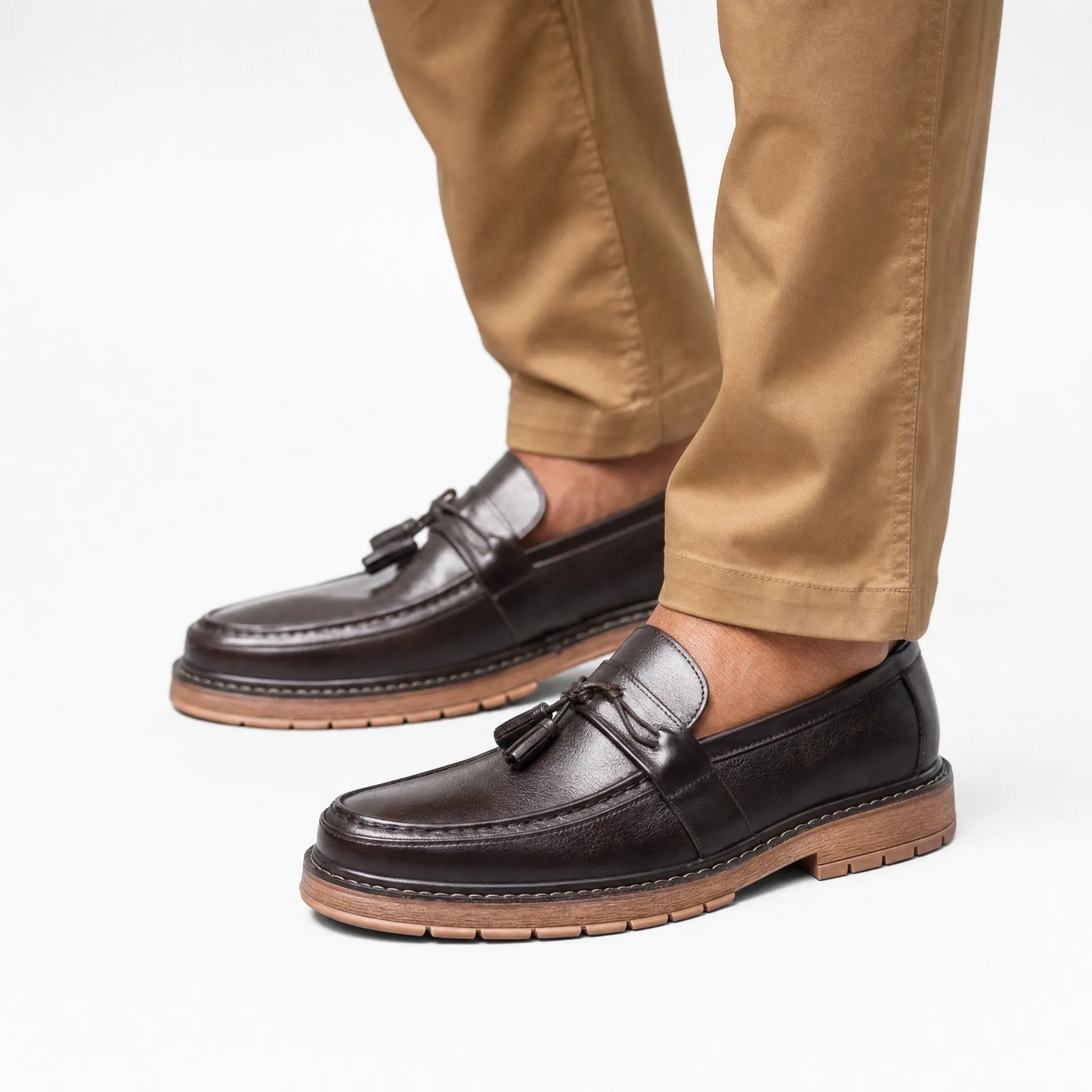 Gentry Morris Brown Tassel Loafers Chunky Sole