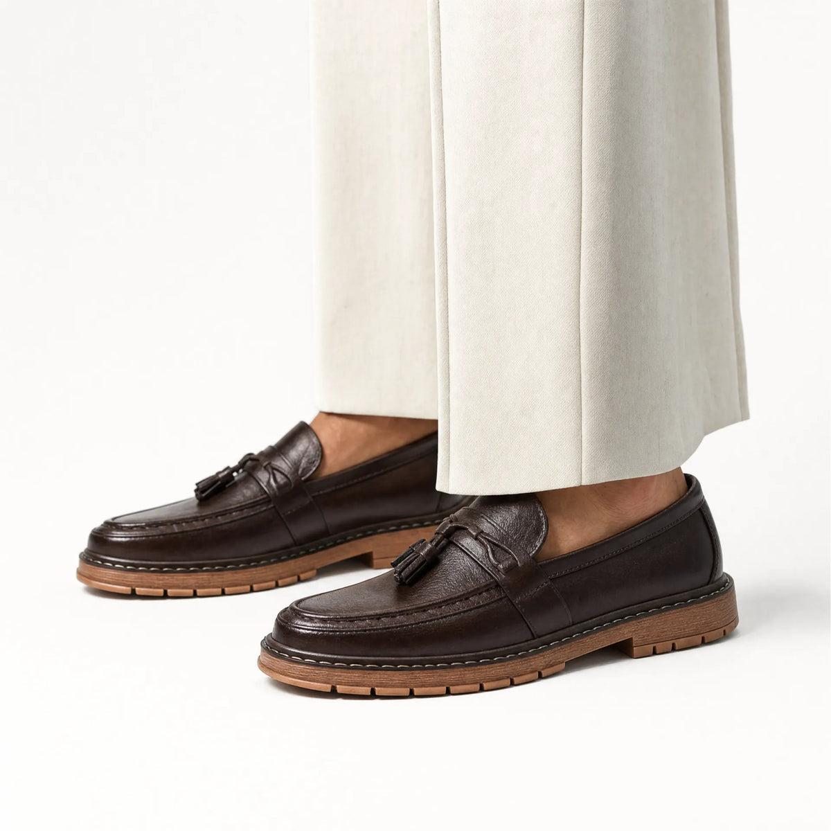 Gentry Morris Brown Tassel Loafers Chunky Sole