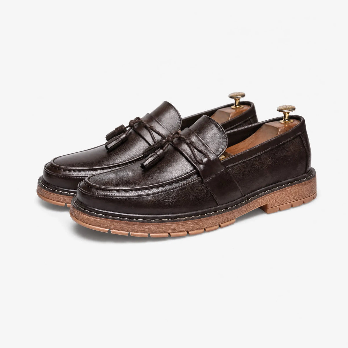 Gentry Morris Brown Tassel Loafers Chunky Sole