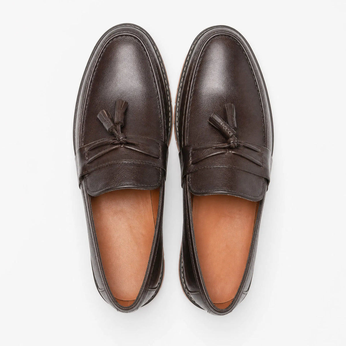 Gentry Morris Brown Tassel Loafers Chunky Sole
