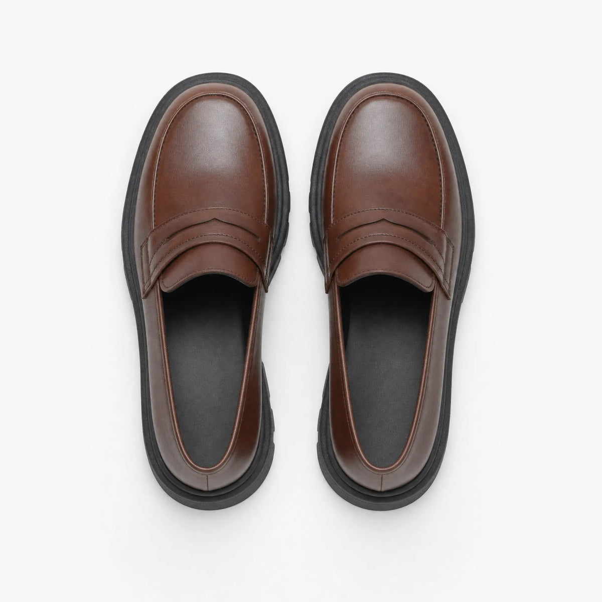 Gentry Morris Chunky Penny Loafers Brown Platform