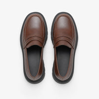 Gentry Morris Chunky Penny Loafers Brown Platform