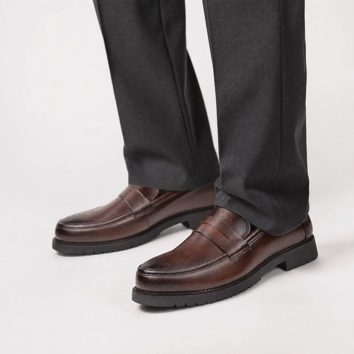 Gentry Morris Chunky Penny Loafers Mens Brogue