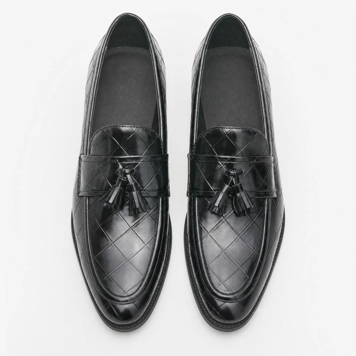 Gentry Morris Croco Tassel Loafers Square Toe