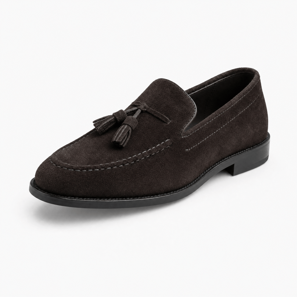 Gentry Morris Dark Brown / 5 Brown Tassel Loafers Block Heel