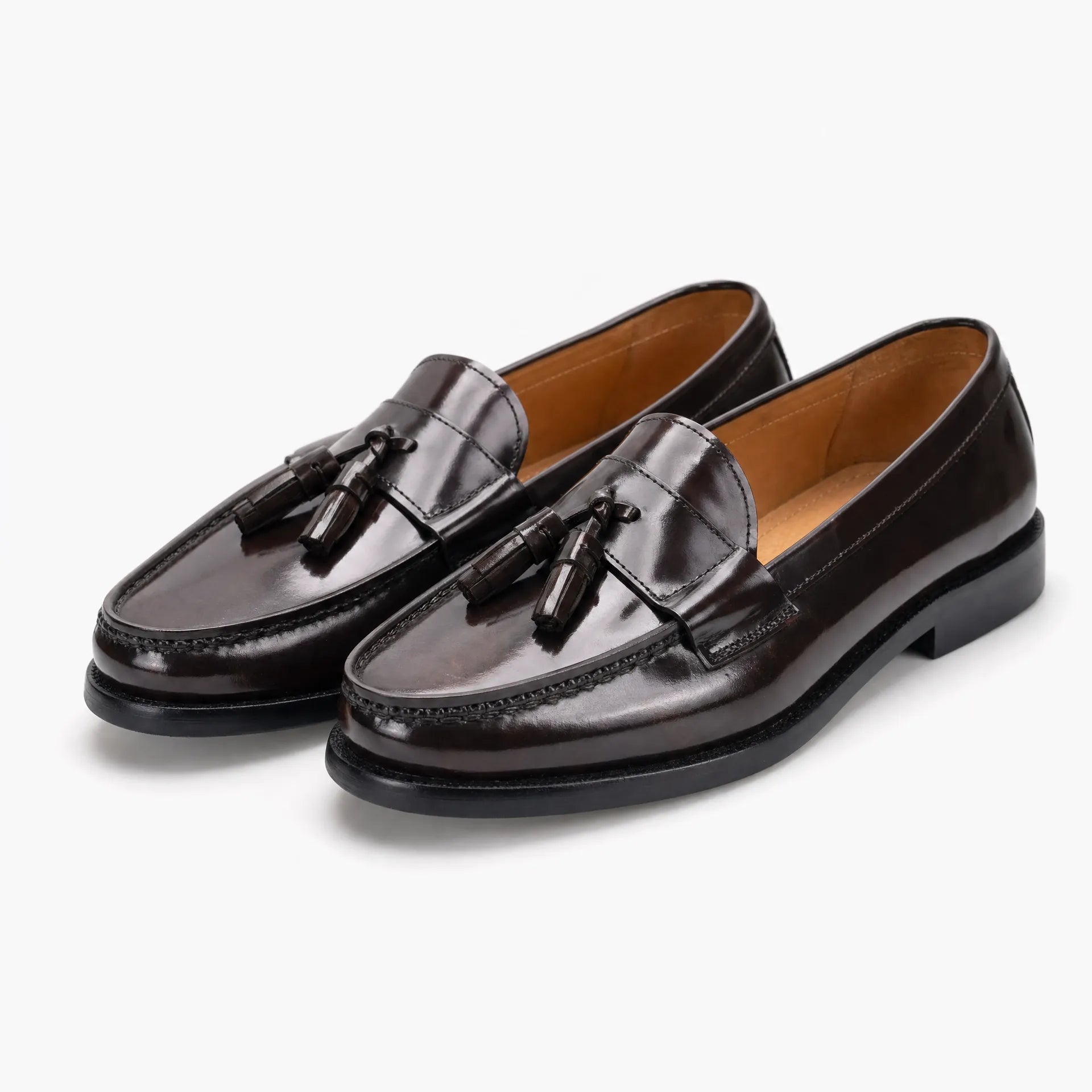 Gentry Morris Dark Brown Tassel Loafers Polished