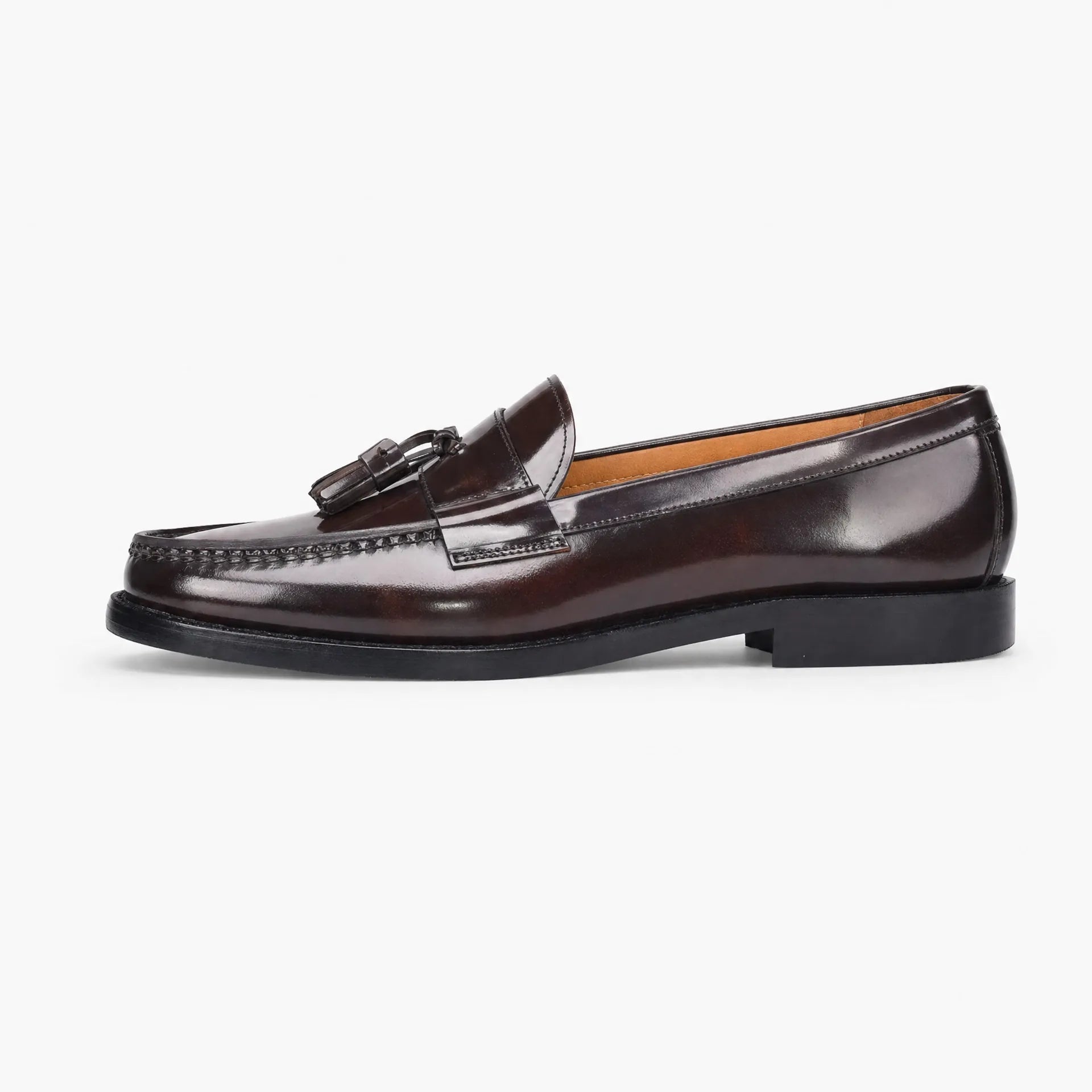 Gentry Morris Dark Brown Tassel Loafers Polished