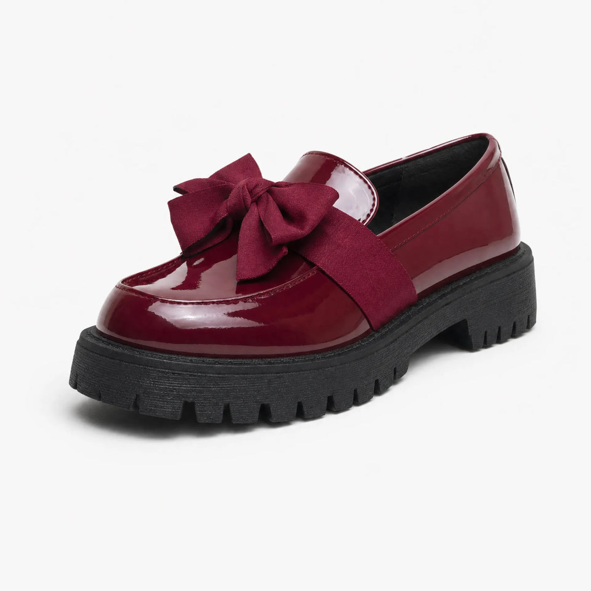 Gentry Morris Dark Burgundy / 35 Patent Bow Platform Loafers