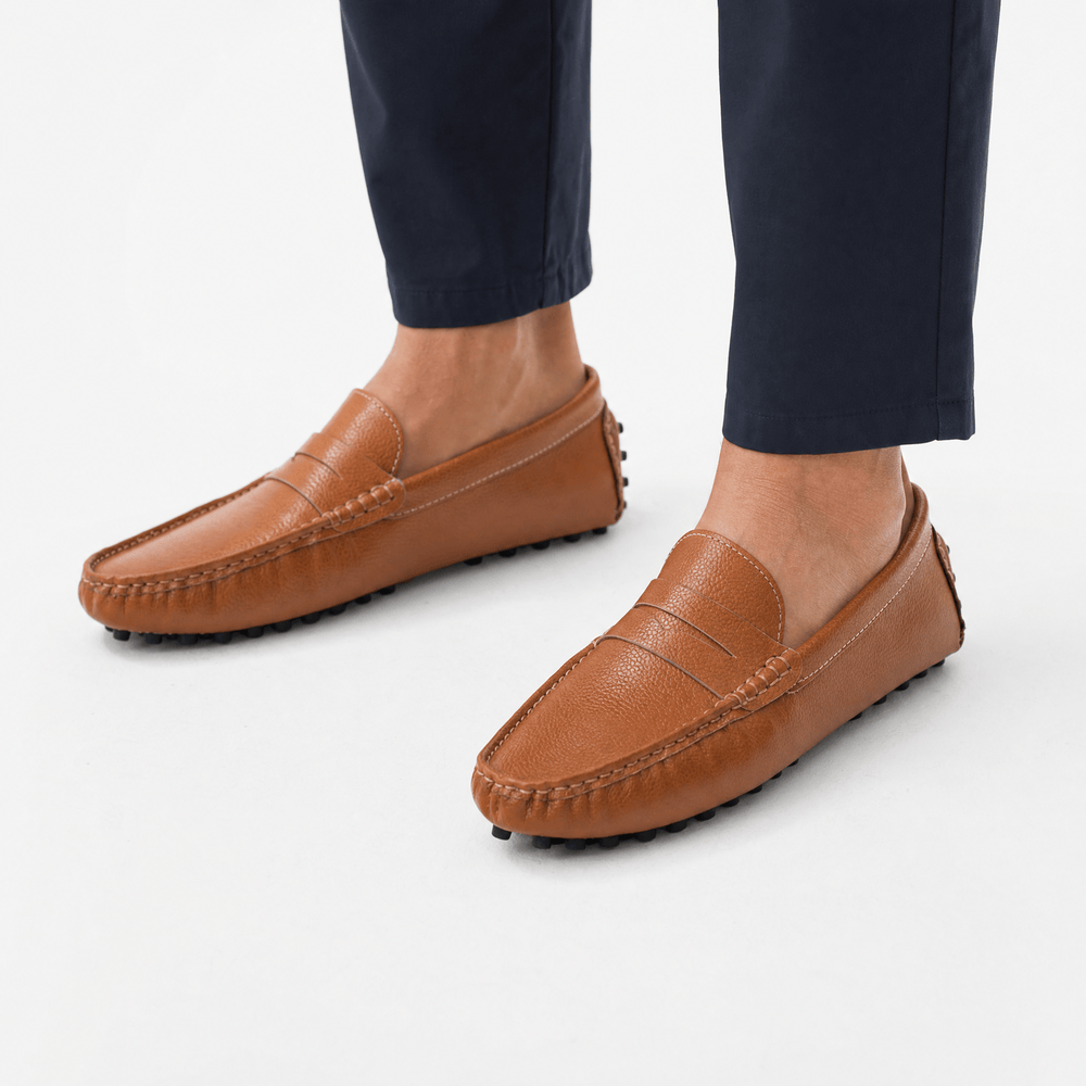 Gentry Morris Driving Leather Loafers Penny Strap