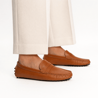 Gentry Morris Driving Leather Loafers Penny Strap