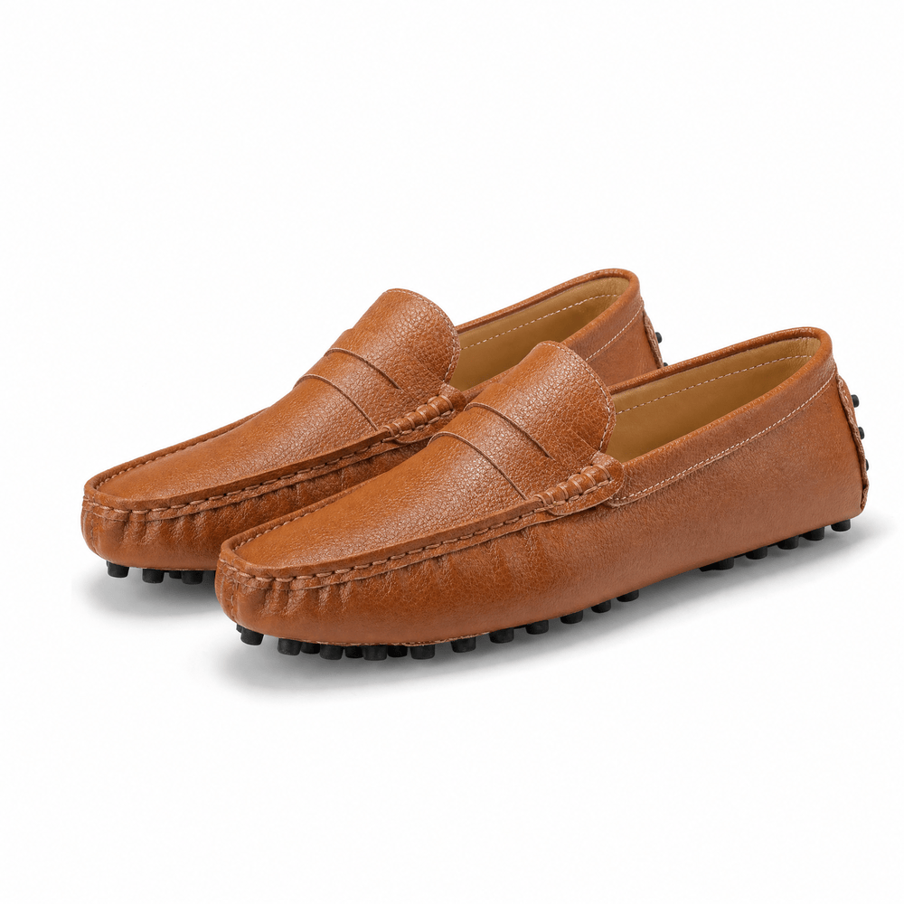 Gentry Morris Driving Leather Loafers Penny Strap