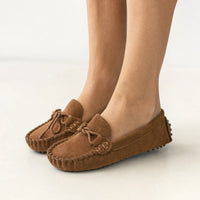 Gentry Morris Driving Tied Bow Suede Loafers