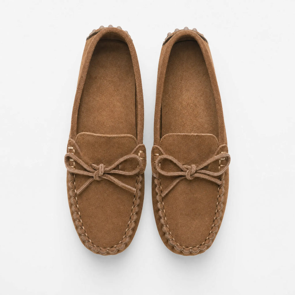 Gentry Morris Driving Tied Bow Suede Loafers