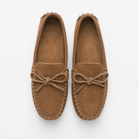 Gentry Morris Driving Tied Bow Suede Loafers