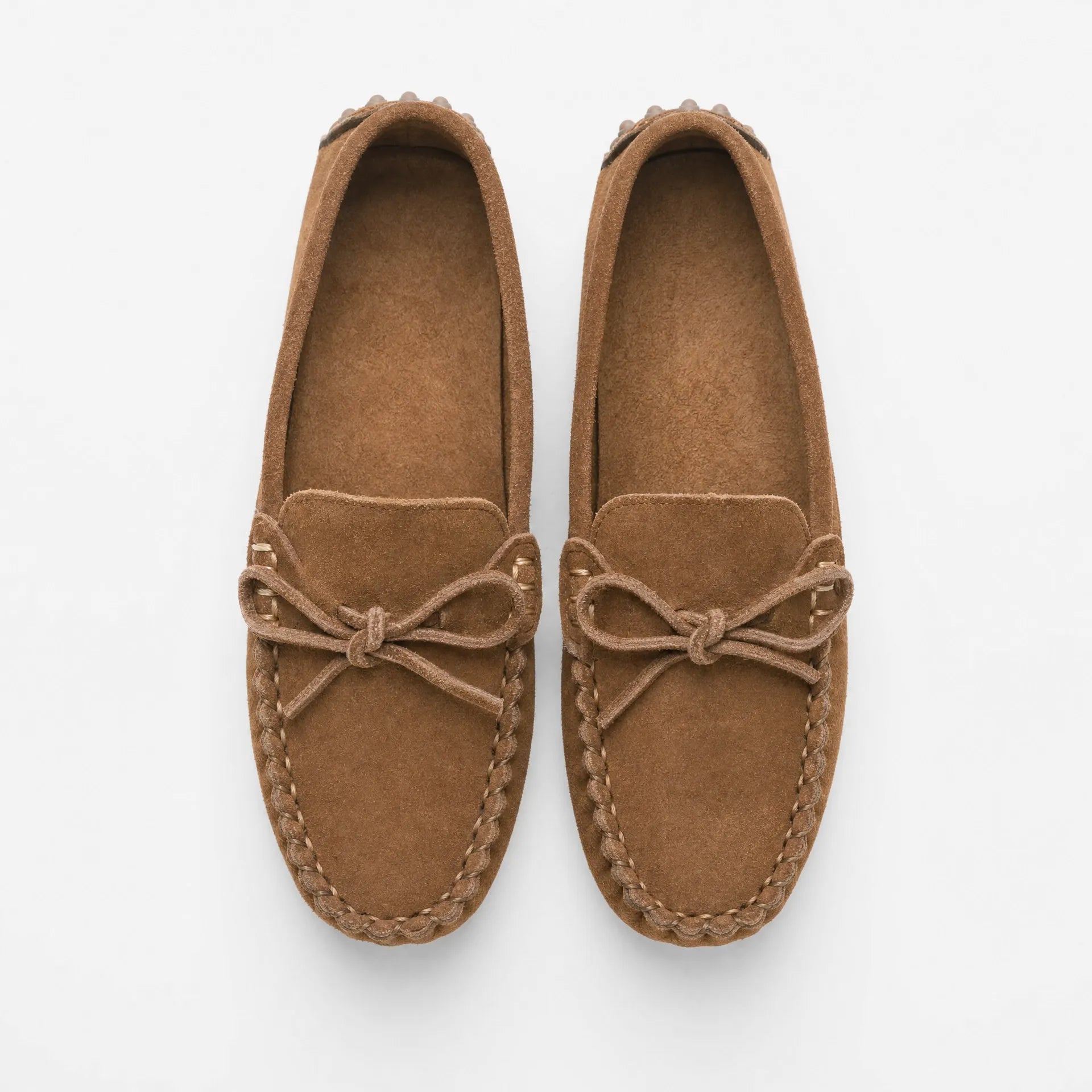 Gentry Morris Driving Tied Bow Suede Loafers