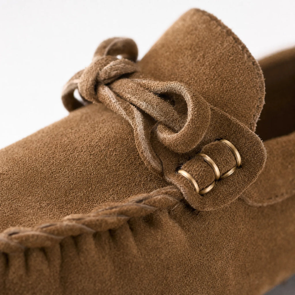 Gentry Morris Driving Tied Bow Suede Loafers