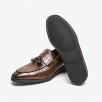 Gentry Morris Embossed Tassel Loafers Square Toe