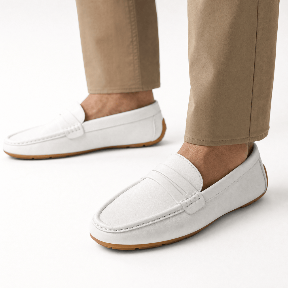 Gentry Morris Flat Penny Loafers Slot Detail