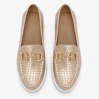 Gentry Morris Gold Buckle Platform Loafers