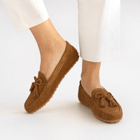 Gentry Morris Kids Suede Tassel Loafers Brown