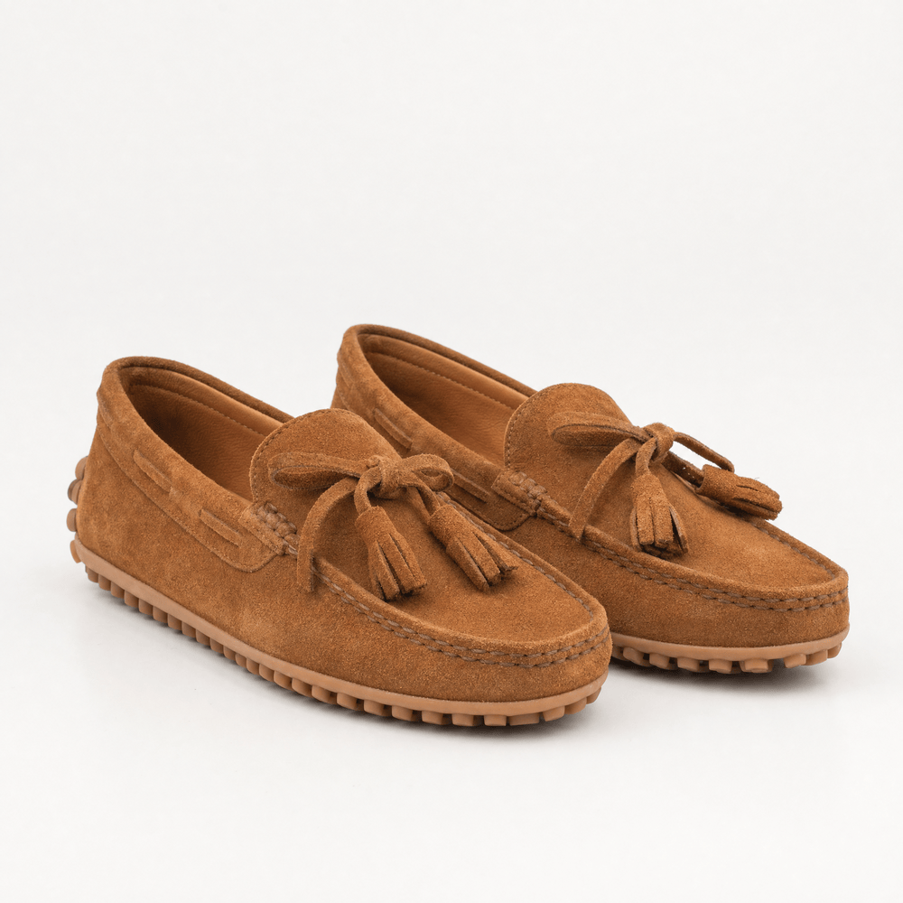 Gentry Morris Kids Suede Tassel Loafers Brown