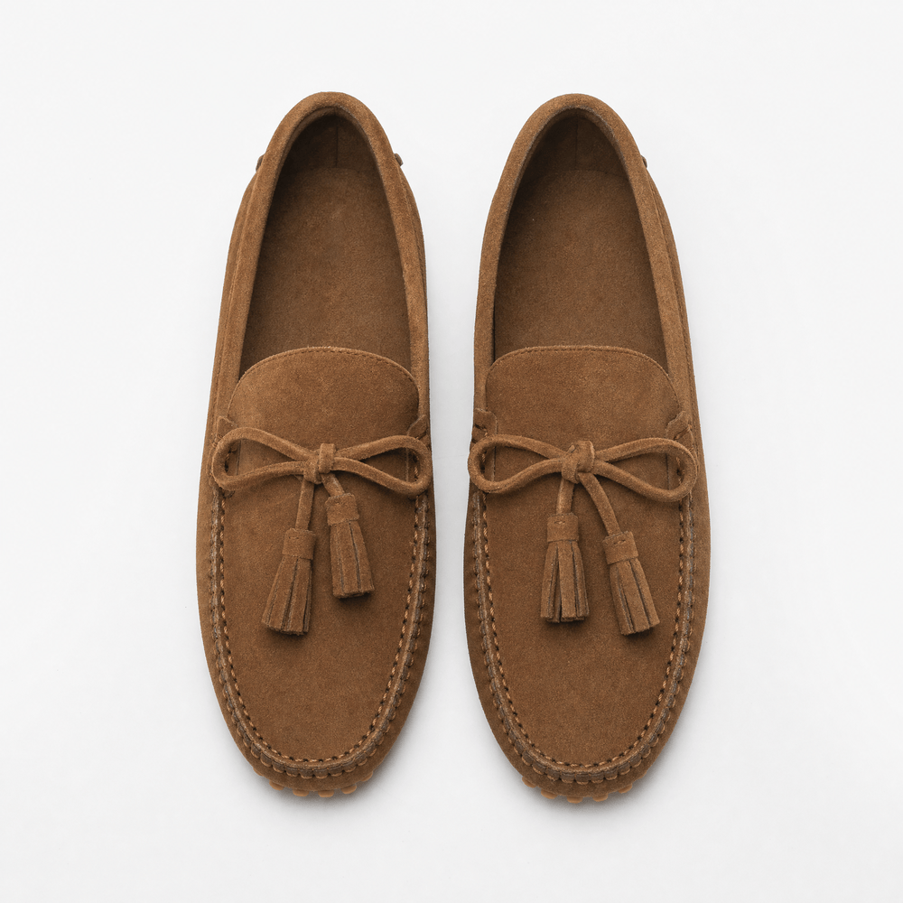 Gentry Morris Kids Suede Tassel Loafers Brown